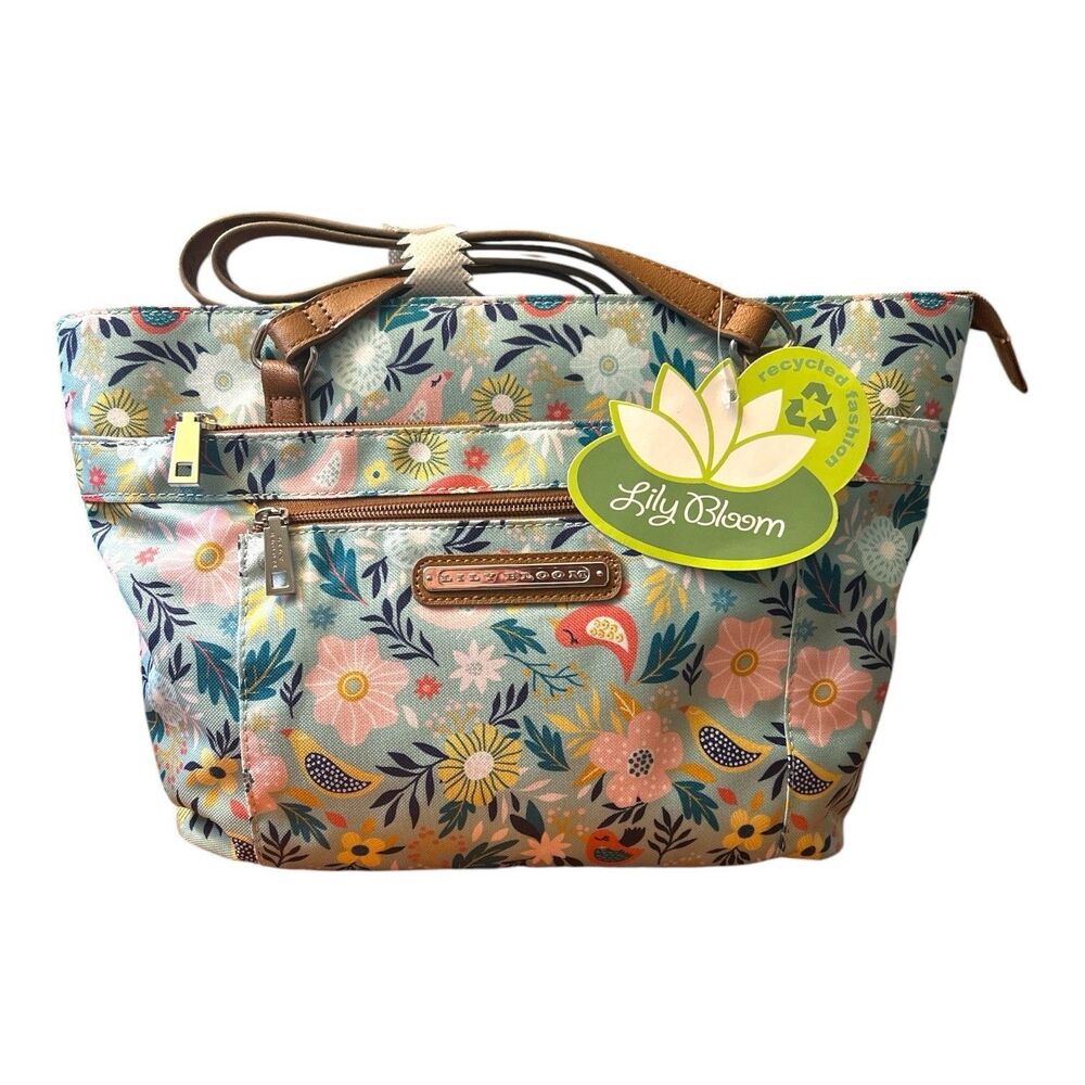 Lily Bloom Kelsey Tote Fairy Wren Floral Eco Bag new with tags MSRP $69 NWT